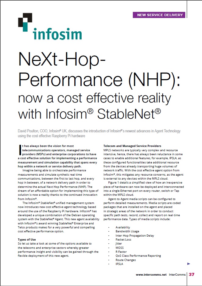 Infosim NeXt Hop Performance NHP
