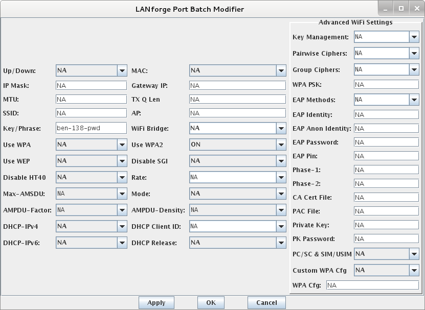 LANforge Port Batch Modifier