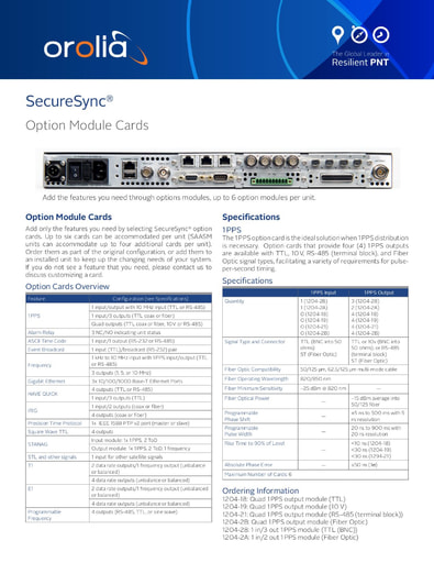 SecureSync® Option Module Cards