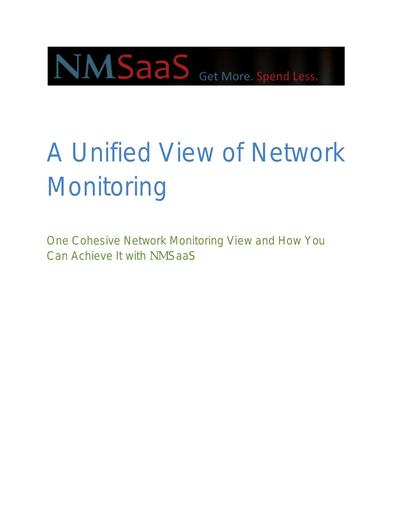 A Unified View of Network Monitoring