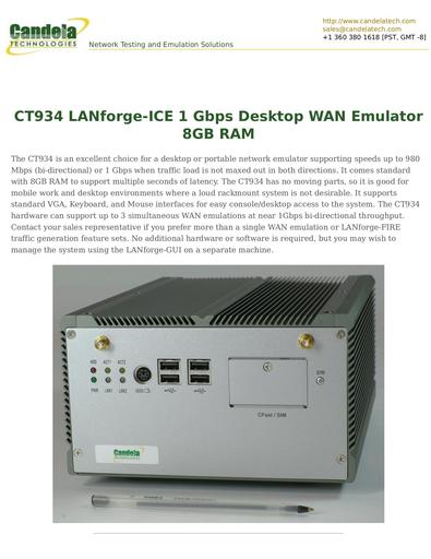 CT934 LANforge-ICE 1 Gbps Desktop WAN Emulator 8GB RAM
