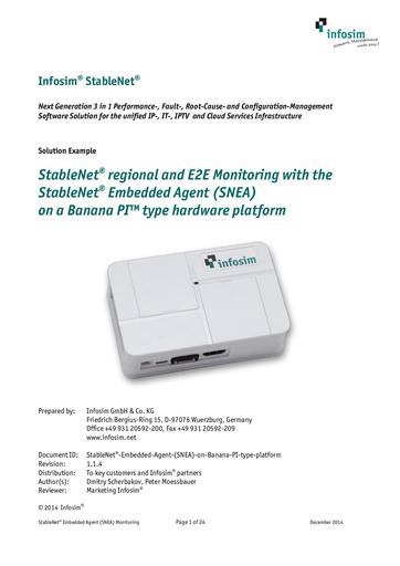 StableNet® regional and E2E Monitoring with the StableNet® Embedded Agent (SNEA) on a Banana PI™ type hardware platform