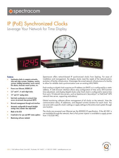 IP (PoE) Synchronized Clocks