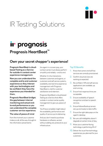 IR Prognosis Heartbeat Solutions