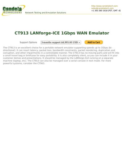 CT913 LANforge-ICE 1Gbps WAN Emulator