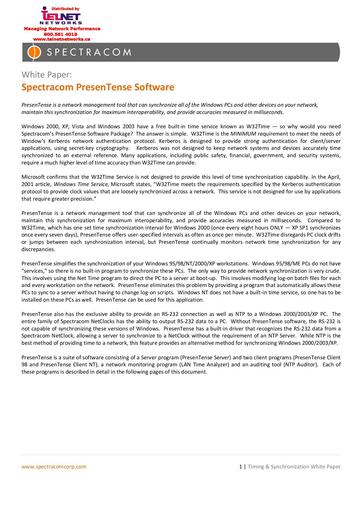Why PresenTense? - Spectracom Software White Paper