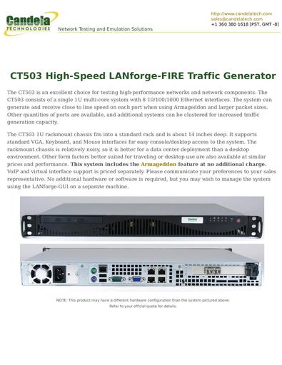 CT503 High-Speed LANforge-FIRE Traffic Generator