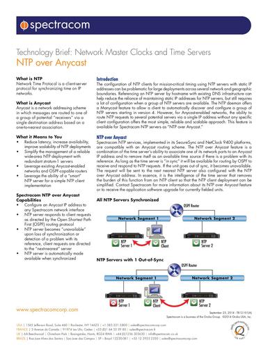 Technology Brief: Network Master Clocks and Time Servers
