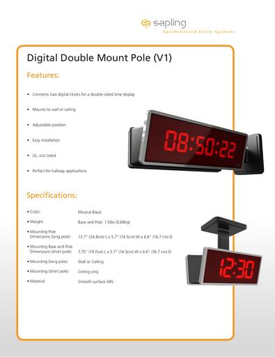 Digital Double Mount Pole (V1)- Specifications