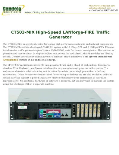 CT503-MIX High-Speed LANforge-FIRE Traffic Generator