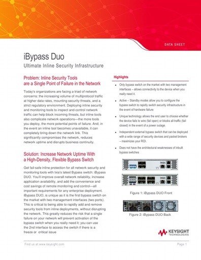 Ixia iBypass Duo Data Sheet