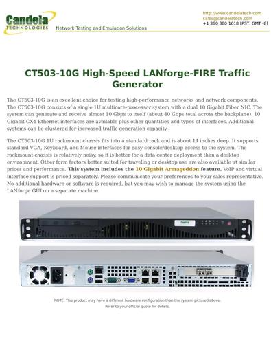 CT503-10G High-Speed LANforge-FIRE Traffic Generator