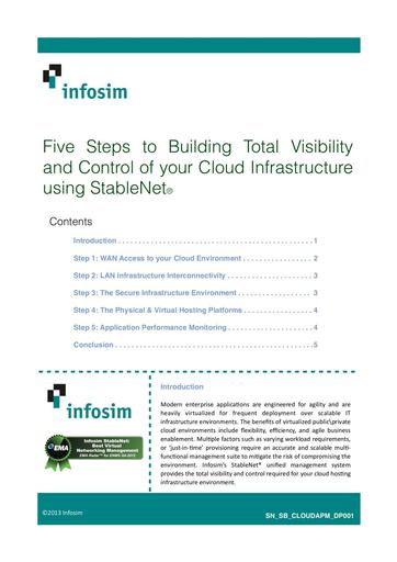 Infosim's Five Steps to Building Total Visibility and Control of your Cloud Infrastructure using StableNet
