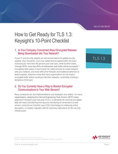 How to Get Ready for TLS 1.3: Keysight’s 10-Point Checklist