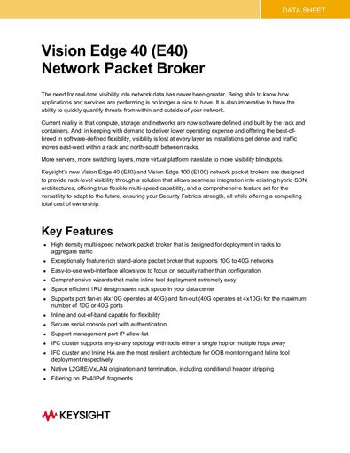 Vision E40 Network Packet Broker