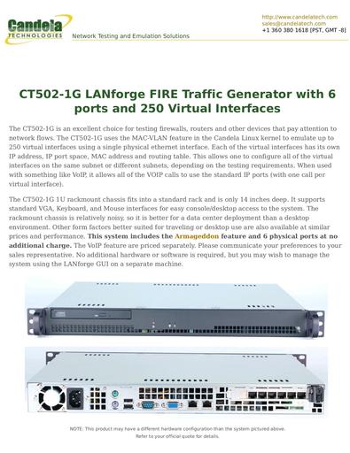 CT502-1G LANforge FIRE Traffic Generator with 6 ports and 250 Virtual Interfaces