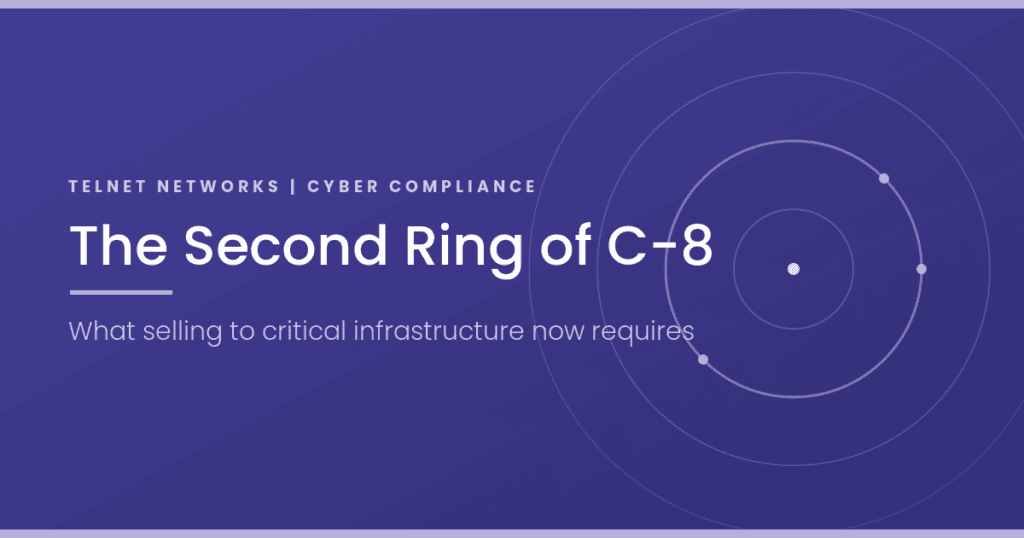 Concentric rings diagram: designated operators at the centre of Bill C-8, vendors on the second ring